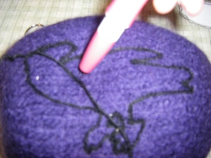 The Ravens Outling being Needle Felted